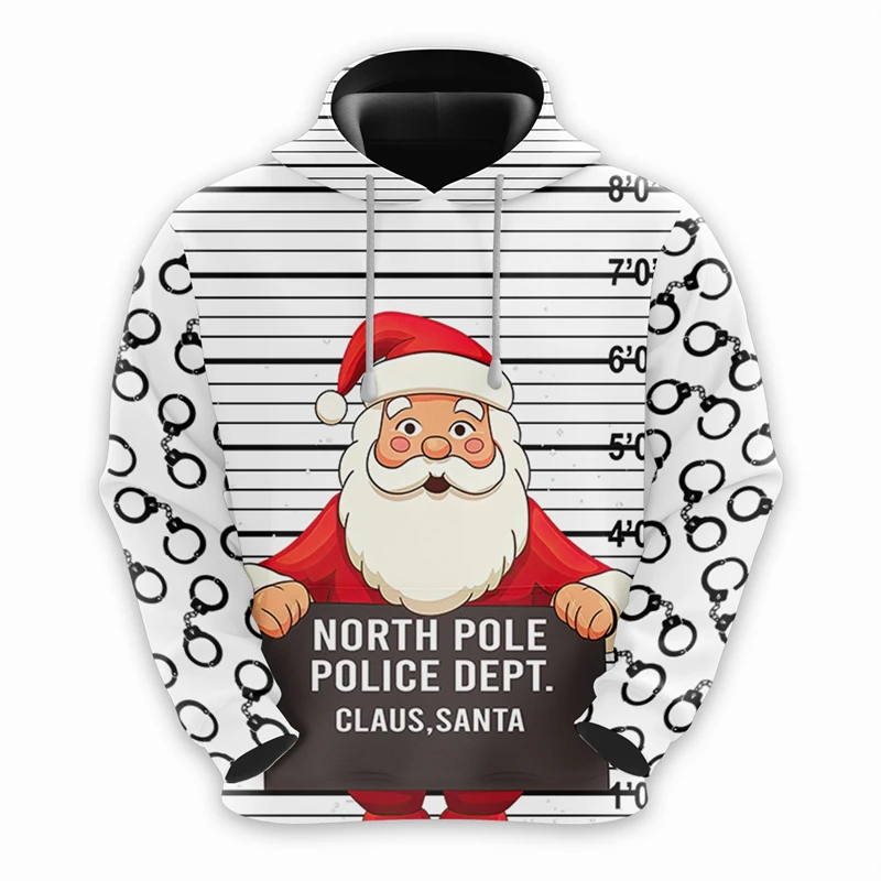 Cartoon Santa Claus 3D Printed Hoodie For Men Clothes Christmas Tree Graphic Sweatshirt Xmas Ornament Girl Pullovers Unisex Tops