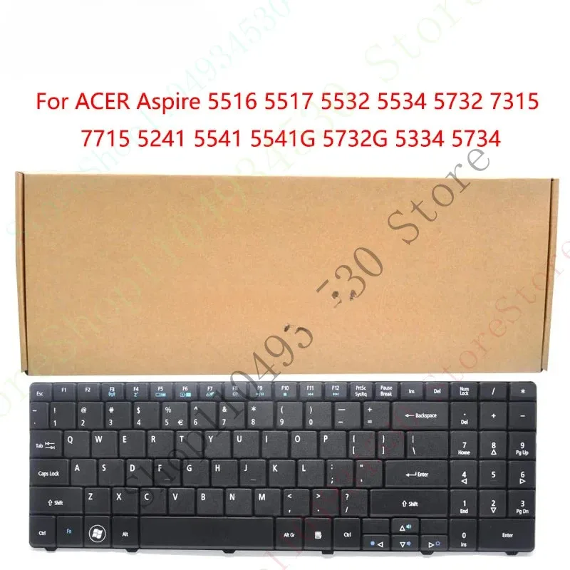 Teclado de substituição HC compatível com ACER Aspire 5516 5517 5532 5534 5732 7315 7715 5241 5541 5541G 5732G 5334 5734