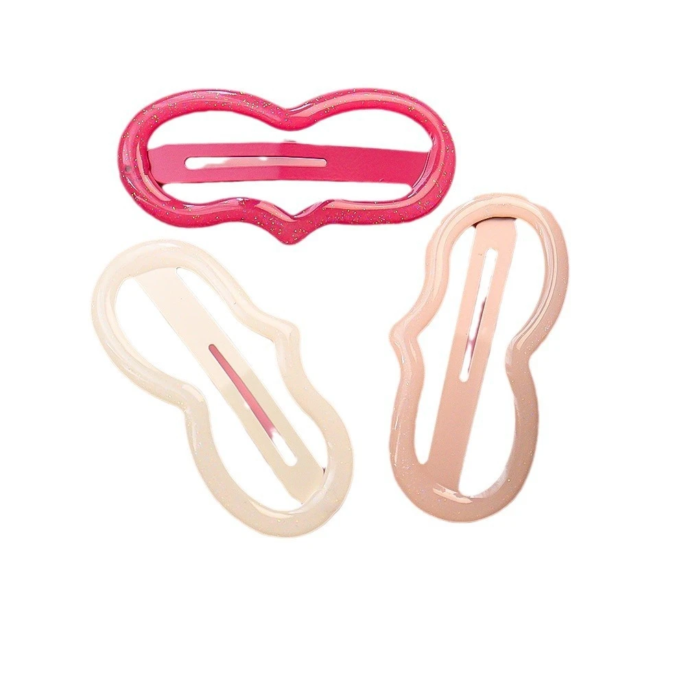 

5 шт., новая заколка для волос в форме сердца ярких цветов для девочек и женщин, простая металлическая заколка-защелка, головной убор, аксессуары для волос