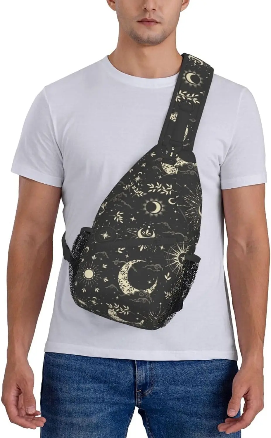 Bolso de hombro cruzado pequeño, mochila informal deportiva, sol, luna, Estrella