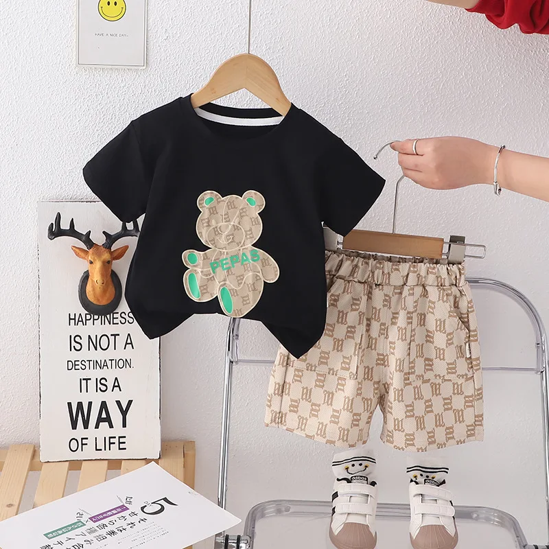 

Summer Toddler Baby Boys Set Cartoon Short Sleeve Shirts Tops+Shorts Cotton Children Outfits Clothing Kids Clothes Tracksuit