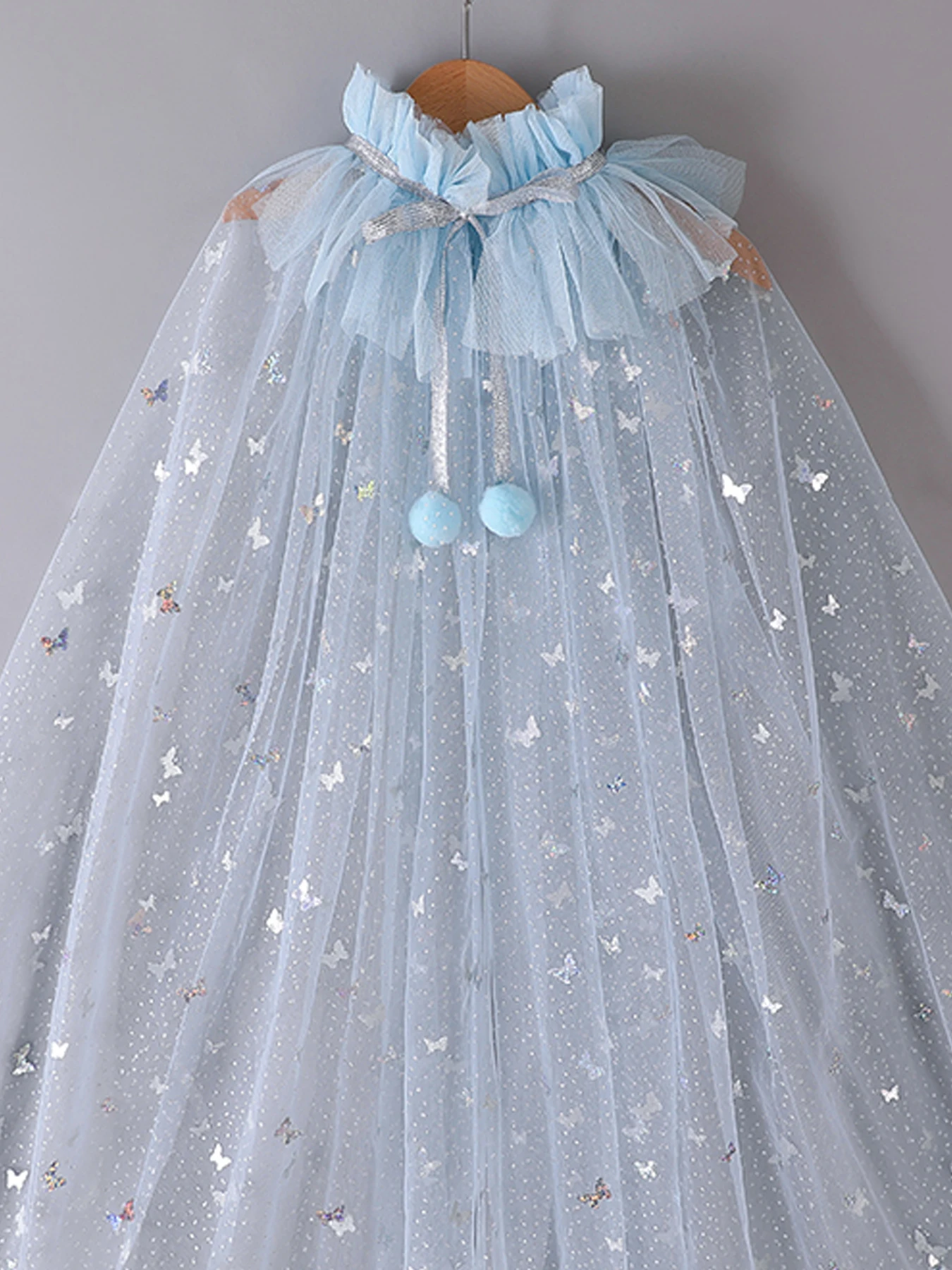 Summer Girl Princess Party Accessories Cloak Snow Queen Elsa Anna Costume Cape Rapunzel Sequins Tulle Halloween Mantle