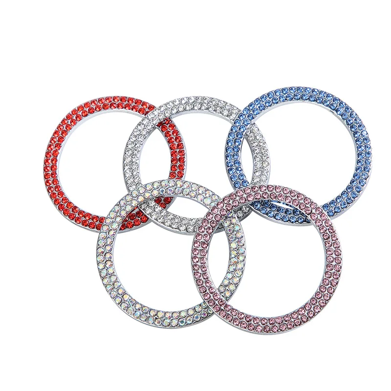 

Car Accessories One-button Start Button Decorative Ring Double Row Artificial Diamond Crystal Ignition Ring Decorative Ring Car