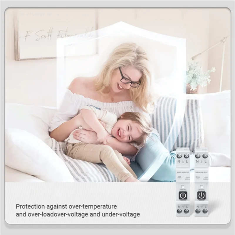 B49C 3X TUYA 63A 1P+N Zigbee Smart Circuit Breaker With Metering Smart Home Wireless Remote Control Smart Life Alexa Home