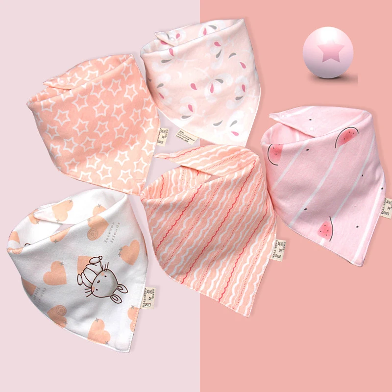 Baby Saliva Towel, Baby Triangle Scarf, Cotton Double Snap Fastener, Waterproof Newborn Bib, Bag For Children