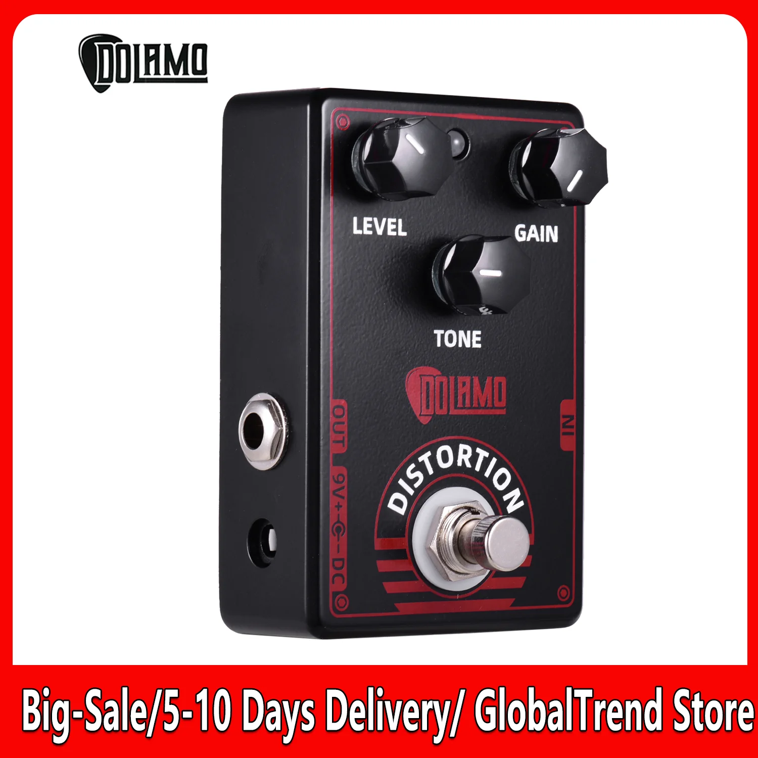 

Dolamo D-4 High Gain Distortion Guitar Effect Pedal True British Style Effect Pedal with True Bypass for Electric Guitar Pedal