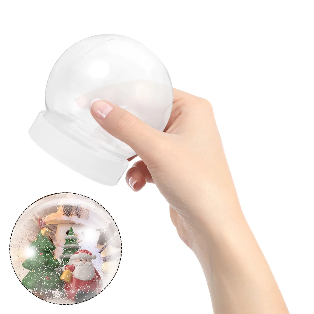 

12 Pcs Snow Globe Accessories Crafts DIY Clear Plastic Globes Christmas Decorations Compact Water Making Ornaments Fake Spheres