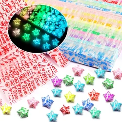 Papel Luminous Origami Stars, Papel Artesanal Dobrável, Artes DIY Artesanato Suprimentos, Decoração Lucky Star, Tiras de 10 Cores, 210 Folhas