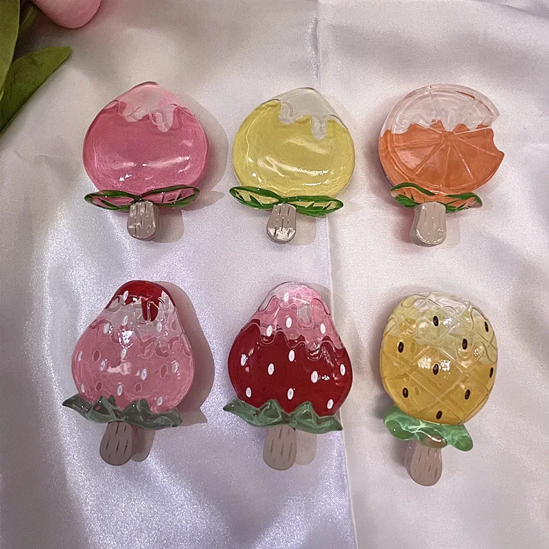 INS 3D Fruit Ice-Gream Grip Tok Holders Stand Griptok Socket Pineapple Peach Lemon Strawberry Lollipop Phones Support Bracket