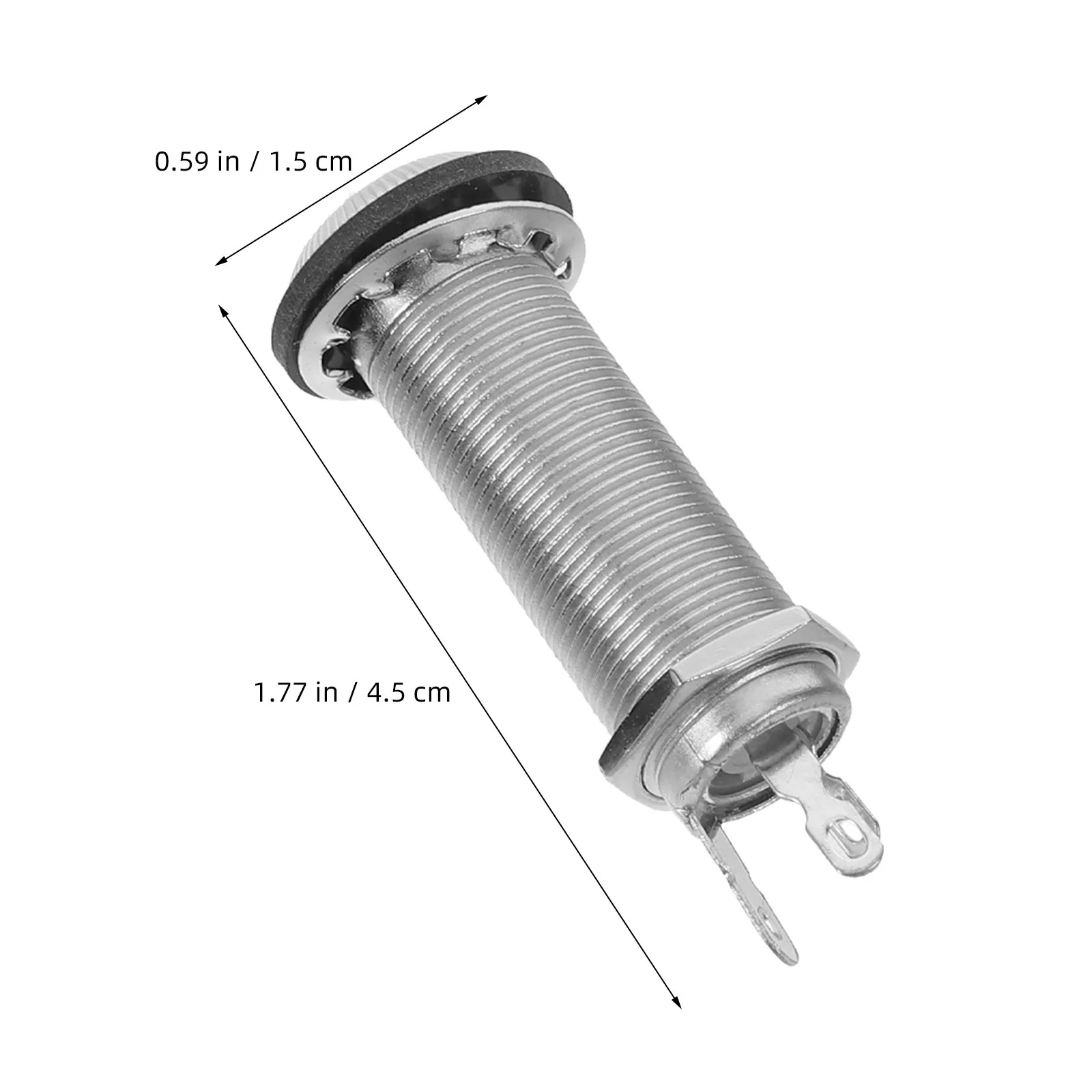 3Pcs Guitar Output Jack Connector Long Threaded Mono Cylinder Barrel Type Output Jack for Electric Acoustic Bass Guitar