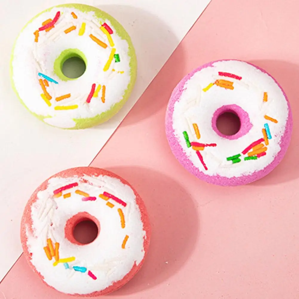 

Donut Bath Tool with Moisturizing Oil Fizzy Bath Salt Ball for Relaxing Bath Skin Care Gift for Women I6E6