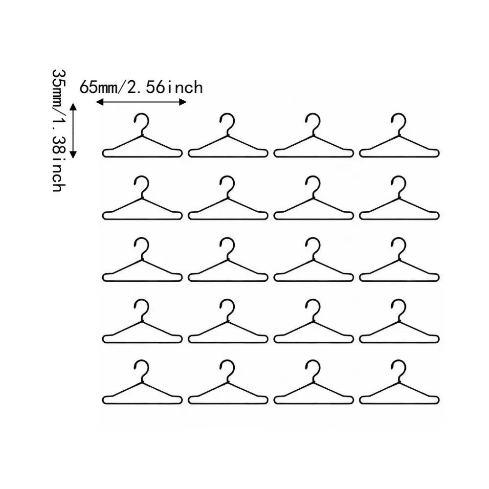20pcs 65mm Size Doll Clothes Hangers Wire Material Small Size Doll Dress Hangers Iron PET Wire Small Garment Hangers - view 4