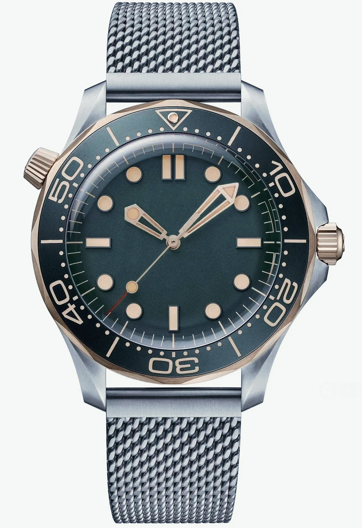 A1212 Store 42mm Men's Automatic Mechanical Watch, Green Dial, Rubber Strap, 904L Customized Watches view 3