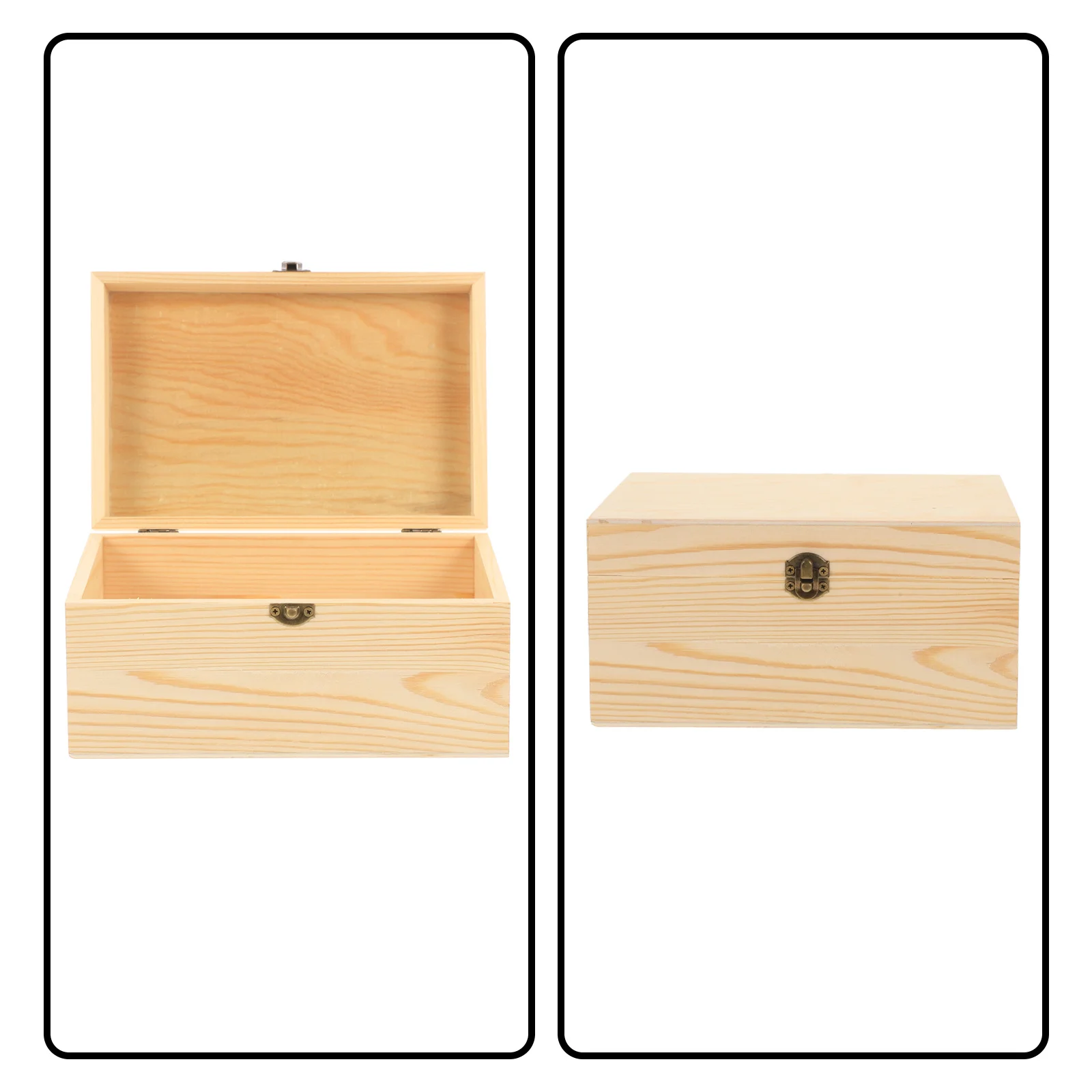 

2Pcs Wooden Jewelry Organizer Rectangular Box Compact Jewelry Storage Case Safe Sturdy Small Storage Box for Rings Necklaces