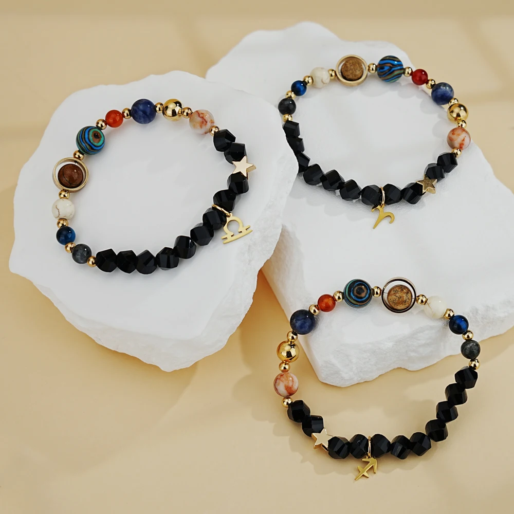 Aries Taurus Gemini Cancer Leo Virgo Libra Scorpio Sagittarius Capricorn Aquarius Pisces gifts for women 12 zodiac bracelet