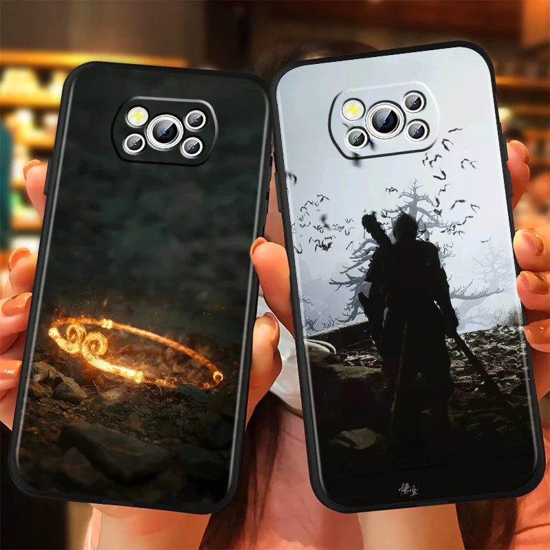 Black Myth Wukong Game Luxury For Xiaomi Mi Poco F5 F4 F3 X6 X5 X4 X3 M6 M5 M5S M4 M3 C65 Pro GT NFC 5G Black TPU Phone Case