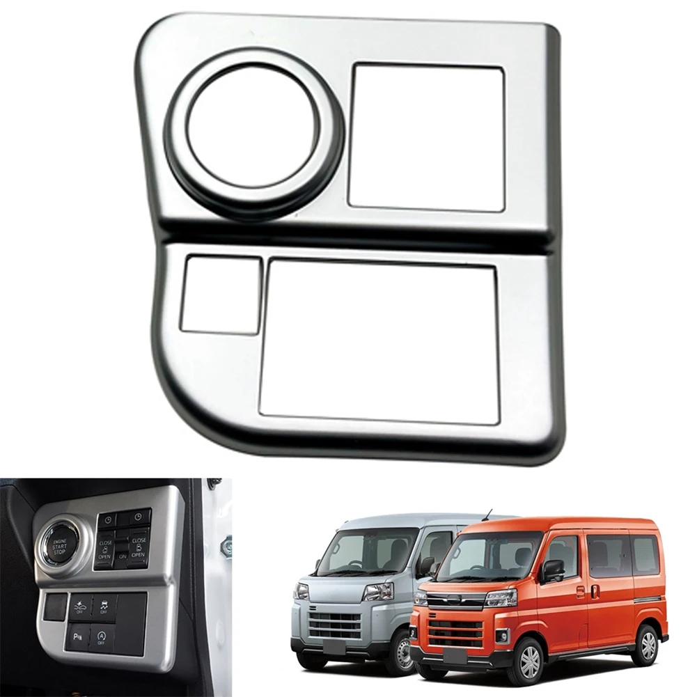 Car Matte Silver Engine Start One-Key Start Switch Button Frame Cover Trim for Daihatsu ATRAI / HIJET CARGO 2022+