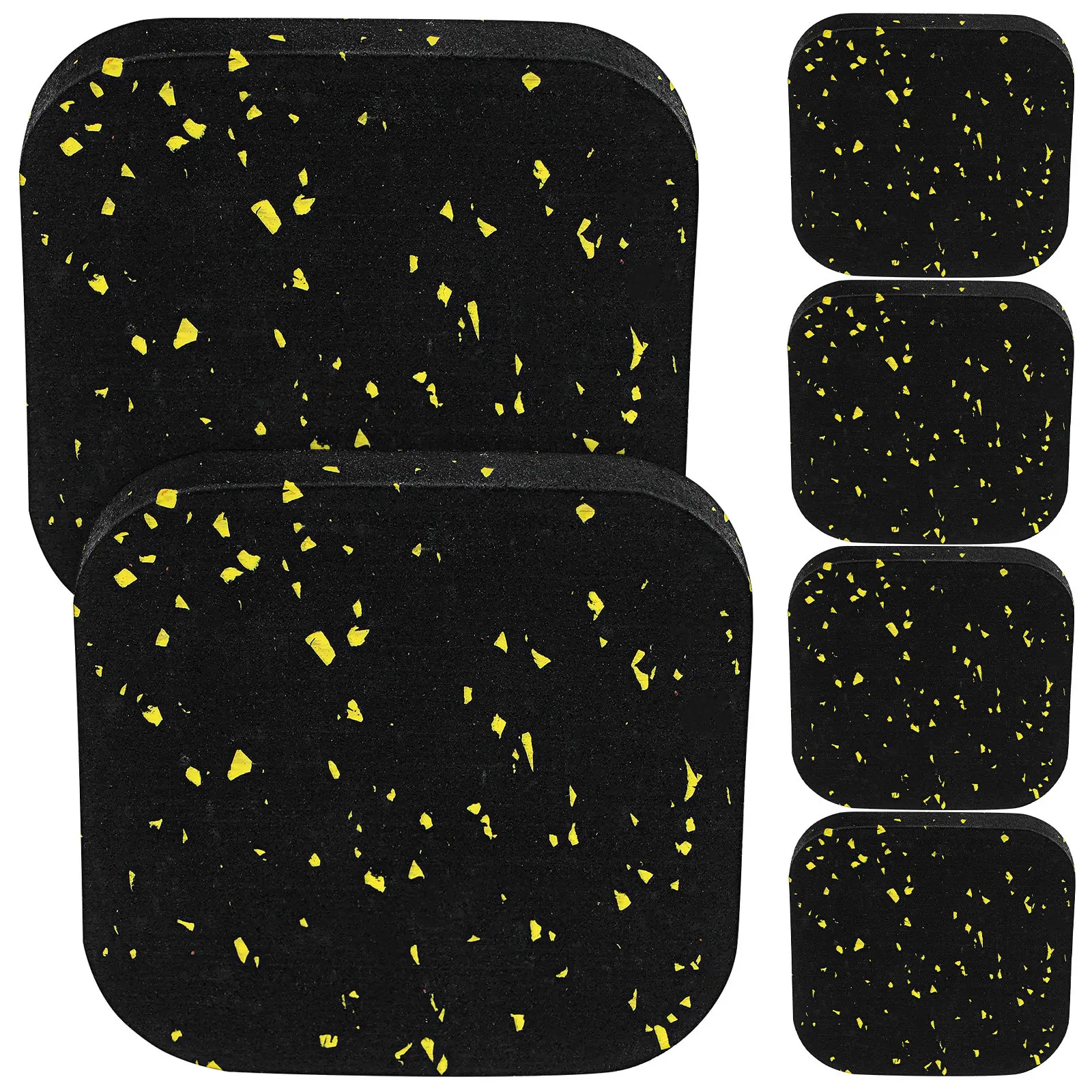 6Pcs High Density Rubber Fitness Mats Versatile Treadmill Pad Set Soundproof Floor Mat for Gym Equipment Noise Reduction Workout