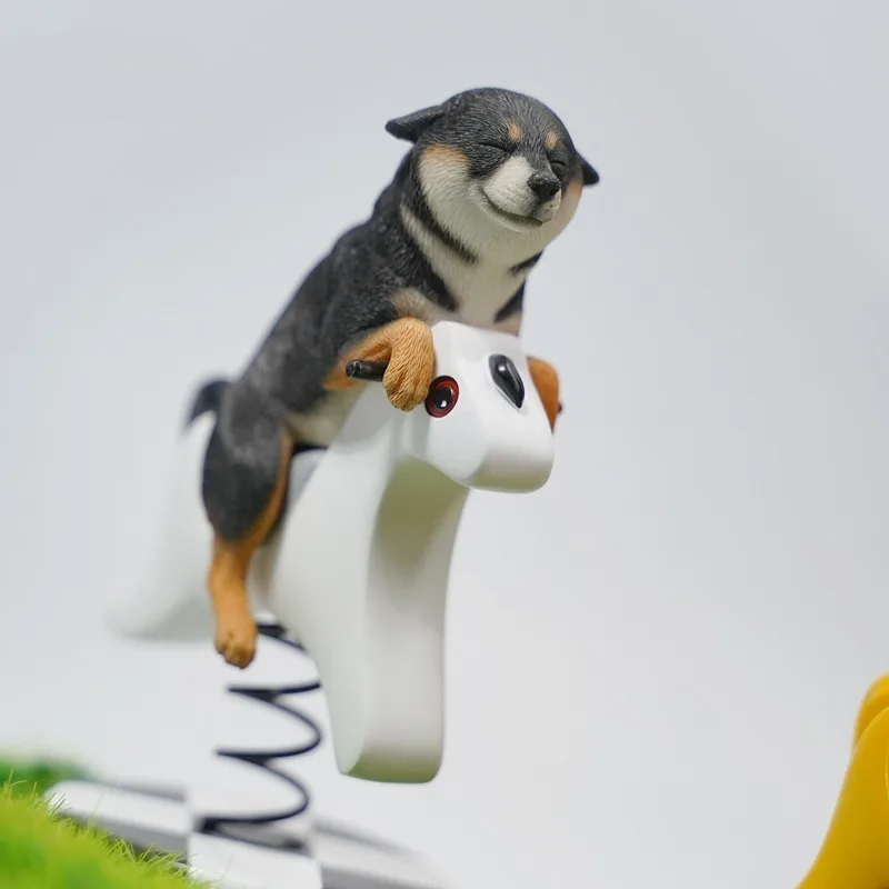 Jxk 1/6 escala cavalo de balanço shibainu animais simulados modelo de cachorro para figuras de brinquedo de 12 polegadas decoração de mesa de carro coletar