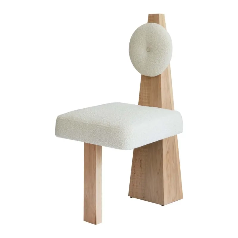 FULLLOVE-Silla de comedor creativa de terciopelo de cordero, silla de escritorio con forma, silla de maquillaje exquisita, sala de estar, muebles de