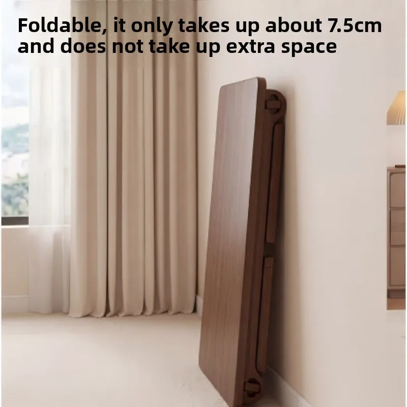 Folding Table Solid Wood, Tatami Low Desk, Bed Laptop Stand, Portable Lap Desk for Home Bedroom Office, Space Saving, Compact