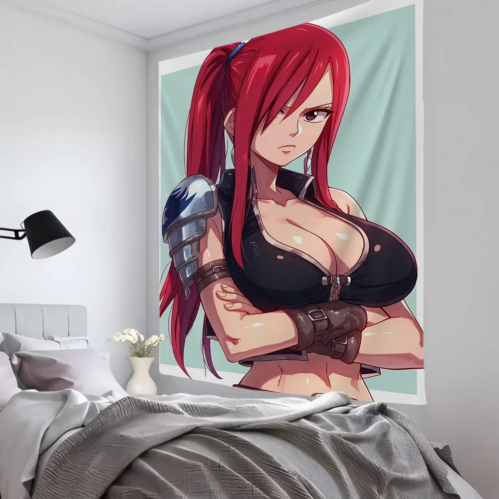 Erza Scarlet Animation Fairy Tail Wandteppich, Raumdekoration, Wandtuch, Party, hängender Hintergrund, Raumdekoration, Babyzimmer
