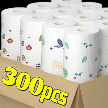 주방용 일회용 헝겊, 부직포 청소 천, 설거지 천 수건, 가정용 수세미 패드, 도매, 100 개, 300 개