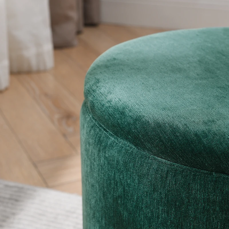 يتضمن مقعدًا صغيرًا على شكل طبل مكون من قطعتين من مسند شانيل دائري مع لوحة سطح مكتب MDF داكنة للتخزين #6