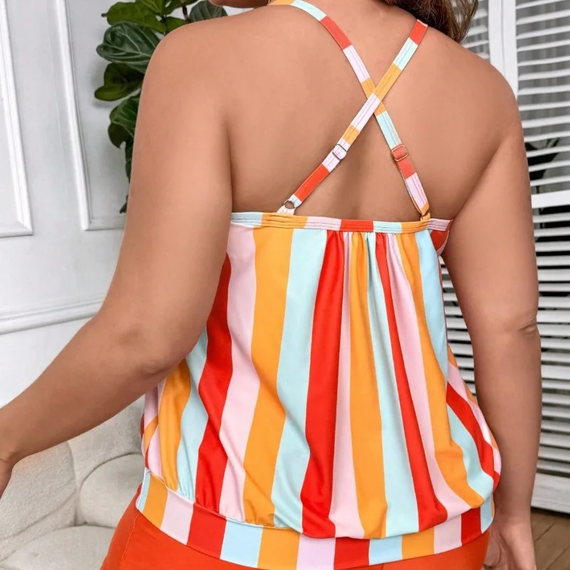 2026 مطبوعة Tankini قطعتين ملابس السباحة النساء زائد حجم كبير ملابس السباحة الإناث الاستحمام السباحة لباس سباحة بحر 4XL #2