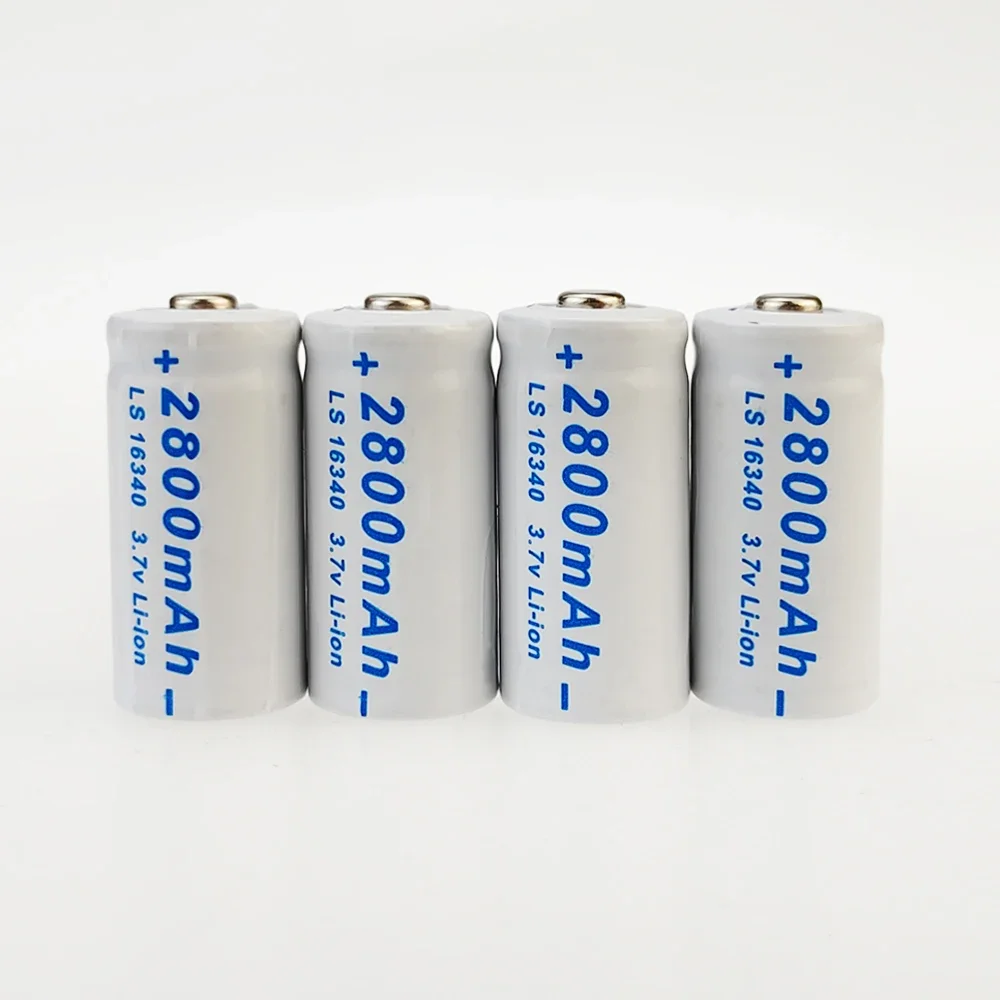 2024 New Li-ion 16340 Battery CR123A Rechargeable Batteriy 3.7V 2800mAh CR123 for Laser Pen LED Flashlight Cell