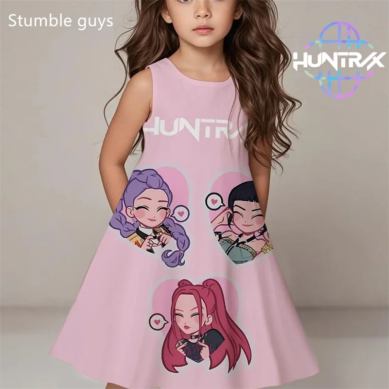 

Girls Kpop Beach Dress Demon Hunters Summer Kids Fashion Casual Sleepwear