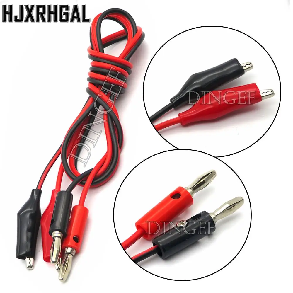 1 Meter elektrische Krokodilklemmen Kabel Jumper Wire DIY Messleitungen Bananenkopf Krokodil Test Clips Schnüre Roach für Multimeter