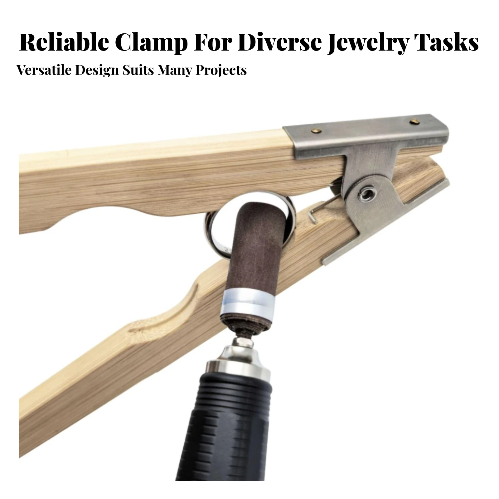 Band Polishing Clamp Lightweight Wooden Band Clamp Jeweler's Holder Compact Hand Tool Slim-Profile for Jewelers, Workbenches