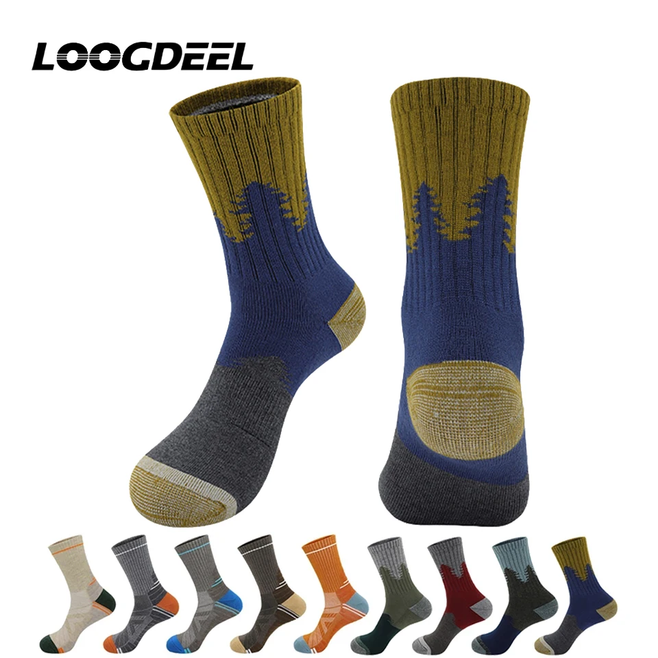 

Loogdeel 1 Pair Professional Sports Cycling Running Socks Merino Wool Socks Thickened Crew Hiking Mountaineering Socks