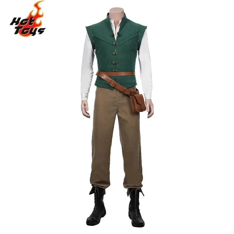 Anime Rapunzel Flynn Rider Cosplay Costume Stage Performance Vest Shirt Pants Waistcoat Set Halloween Carnival Men's Costumes