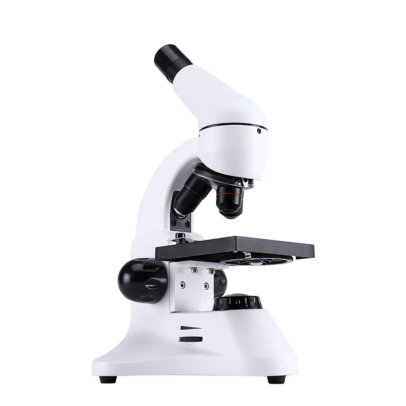 Biological Science High-Definition 2000X Microscope. Students Use An Optical Microscope To Carry Specimens