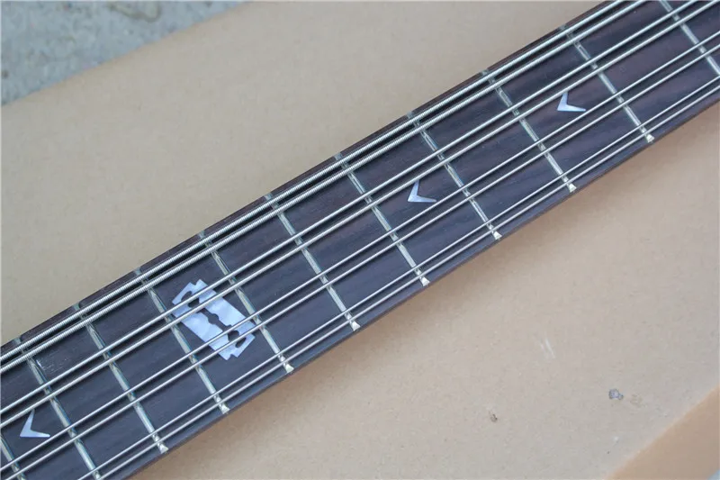 High-end custom 8-string electric bass, lightning decal design, double iron shell pickup, free shipping