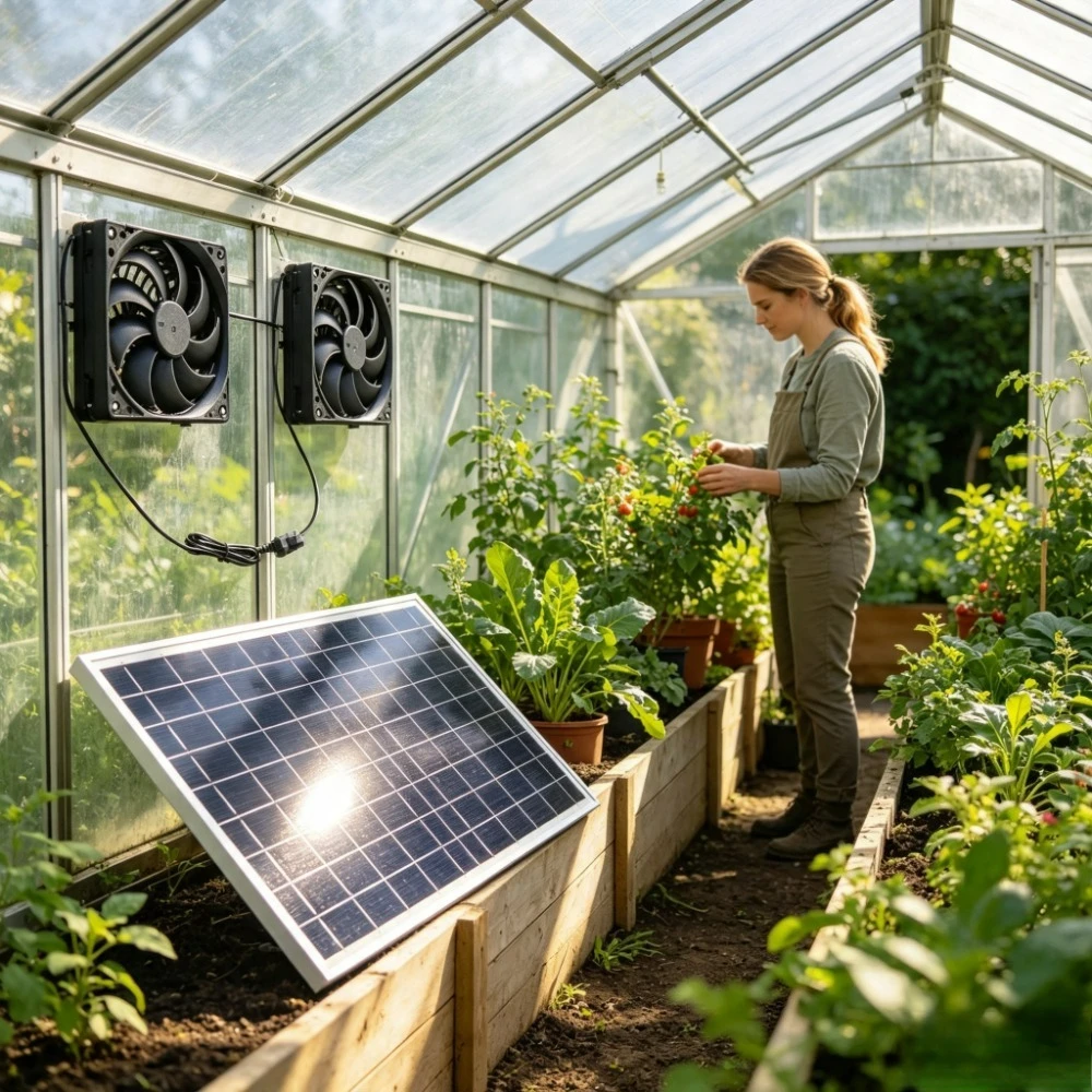 Outdoor Power Vent - Solar 10W Dual Exhaust Fan Powered