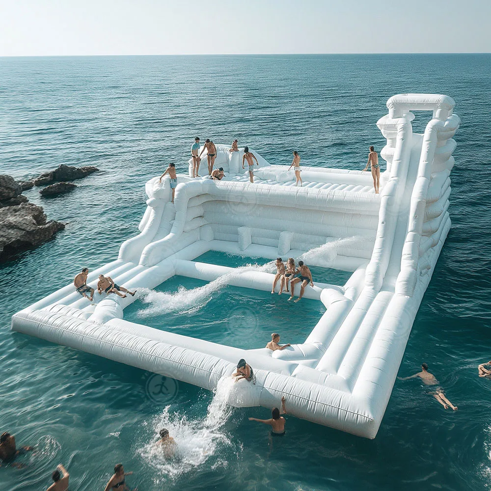 Inflatable Ocean Floating Party Platform Inflatable Mattress Over Water for Leisure