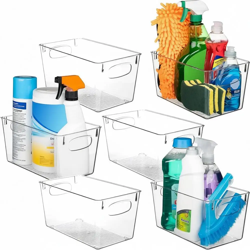 

Прозрачные пластиковые контейнеры для хранения, организация кухни, хранение в кладовой, органайзеры для шкафов