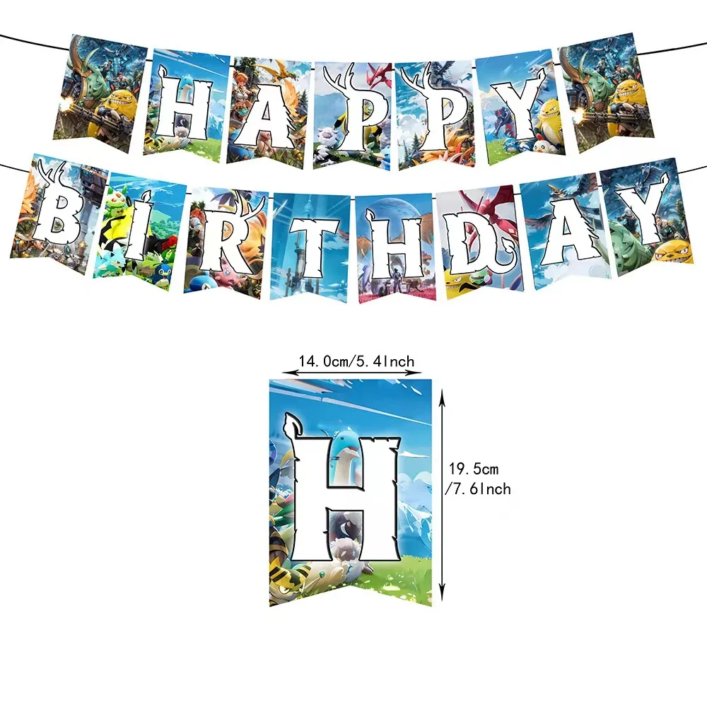 palworld Birthday Party Supplies Balloon Banner Tableware Cake Topper Party Decoration Baby Shower