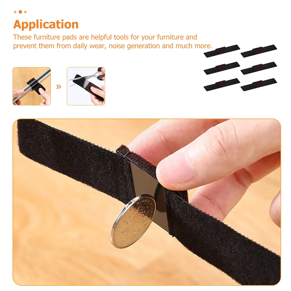 6Pcs Felt Furniture Pads Chair Leg Cover Wrap Around Floor Protectors for Hardwood Floors Scratch Prevention Felt Furniture Pads