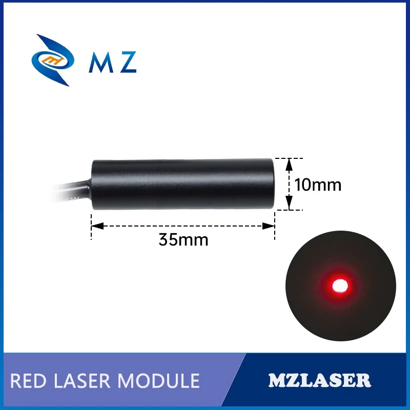 Compact Red Dot Laser Diode Module 635nm D10mm 10mW 20mW 30mW 50mW 100mW 3V 5V Industrial Grade for Woodworking with Adapter
