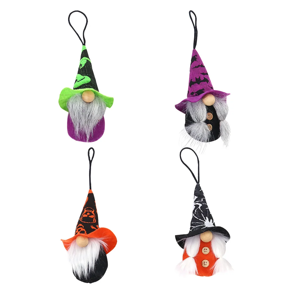 

4 Pcs Halloween Decoration Window Decorations Hanging Ornament Autumn Tree Gnome Ornaments Non-woven Fabric