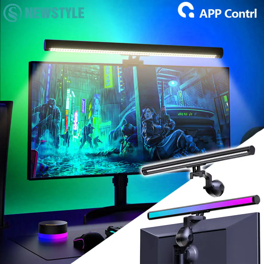 

APP Control LED Sync Monitor Light Bar PC Screen Hanging Lights Eye Caring RGB Backlight Music Color Sync Desk Lamp Game Decor