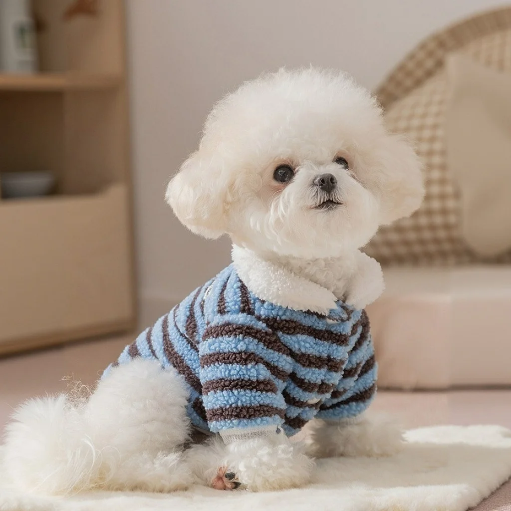 

Puppy Dog Clothes Granular Fleece Autumn and Winter Warm Two-legged Clothing Small Dog Cat West Highland Pet Clothing