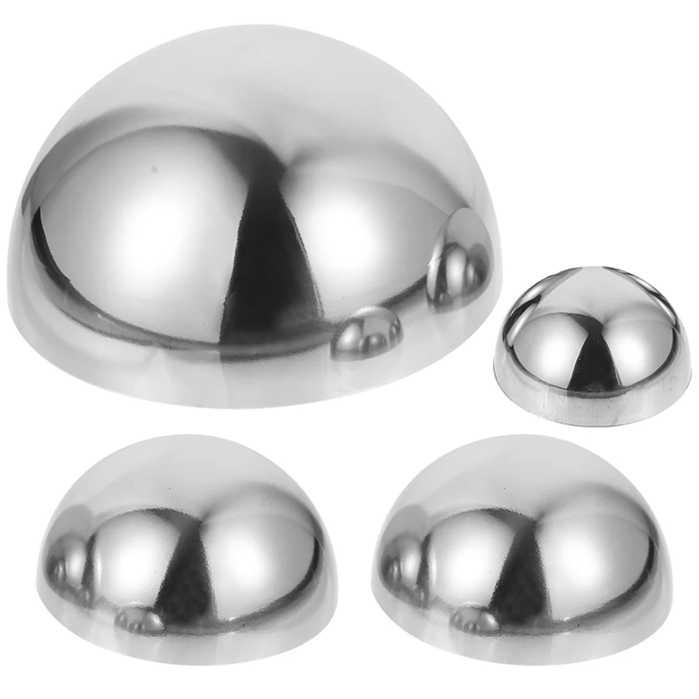 

4Pcs Garden Mirror Decorative Hemisphere Balls Stainless Steel Outdoor Reflective Sphere for Patio Lawn Gazing Globe Garden