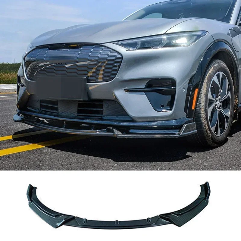 Front Splitter for Ford Mustang Mach-E 2021 2022 Bumper Spoiler Skirts Lip Body Kit Carbon Surface