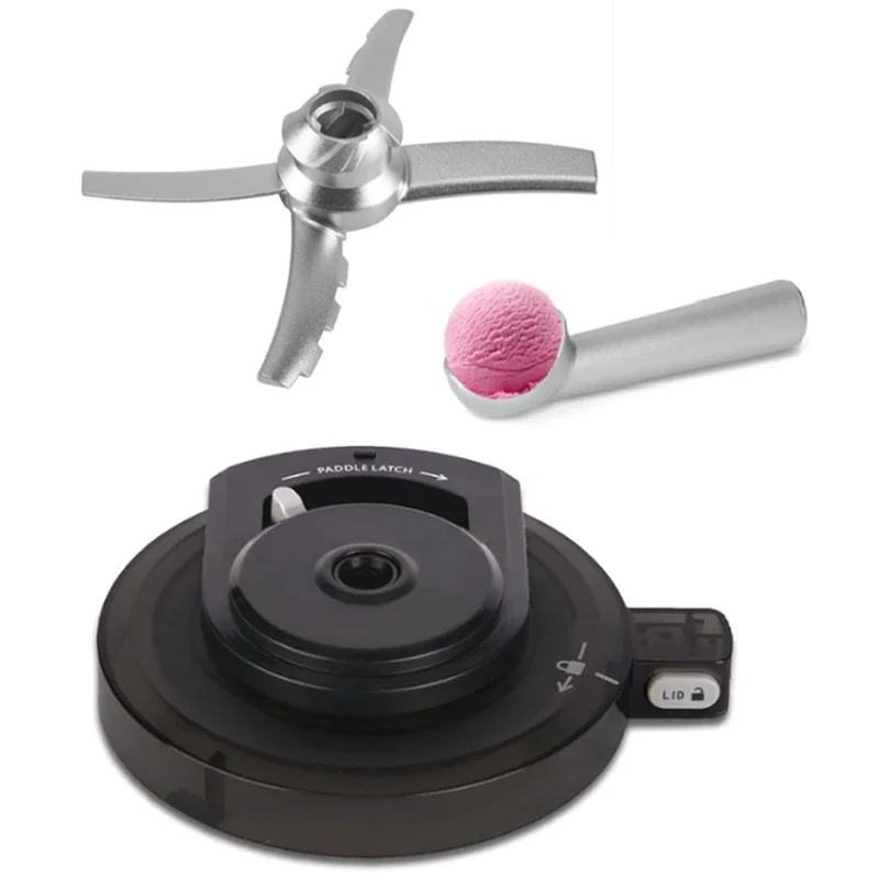 Outer Bowl Lid with Paddle Spoon for NC500/NC501 Series Ice Cream Maker Reusable Creami Lid Replacement Kit-A09G