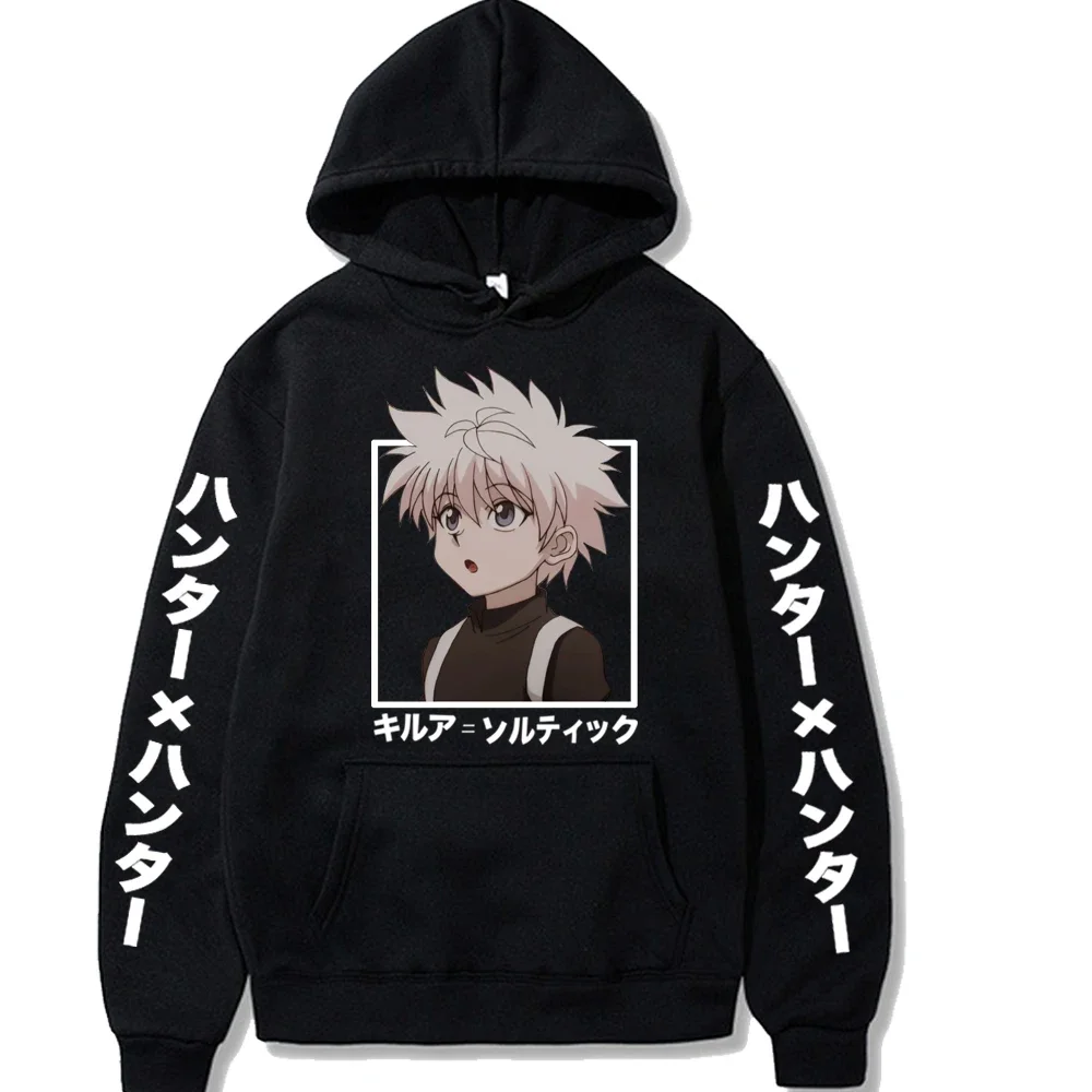 

Kawaii аниме Hunter X Hunter Killua Zoldyck толстовка с капюшоном с принтом Harajuku мультфильм унисекс модные уличные пуловеры большого размера